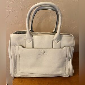 Marc Jacobs Empire City Leather Tote Satchel Bag Light Gray Handbag